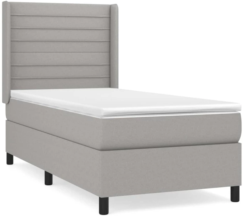 ΚΡΕΒΑΤΙ BOXSPRING ΜΕ ΣΤΡΩΜΑ ΑΝΟΙΧΤΟ ΓΚΡΙ 90X190 ΕΚ. ΥΦΑΣΜΑΤΙΝΟ 3131473