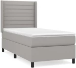 ΚΡΕΒΑΤΙ BOXSPRING ΜΕ ΣΤΡΩΜΑ ΑΝΟΙΧΤΟ ΓΚΡΙ 90X190 ΕΚ. ΥΦΑΣΜΑΤΙΝΟ 3131473