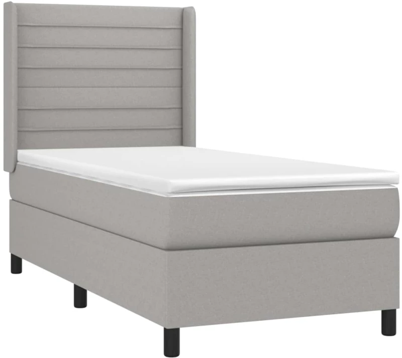 ΚΡΕΒΑΤΙ BOXSPRING ΜΕ ΣΤΡΩΜΑ ΑΝΟΙΧΤΟ ΓΚΡΙ 90X190 ΕΚ. ΥΦΑΣΜΑΤΙΝΟ 3131473