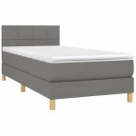 ΚΡΕΒΑΤΙ BOXSPRING ΜΕ ΣΤΡΩΜΑ & LED ΣΚ.ΓΚΡΙ 100X200 ΕΚ ΥΦΑΣΜΑΤΙΝΟ 3133694