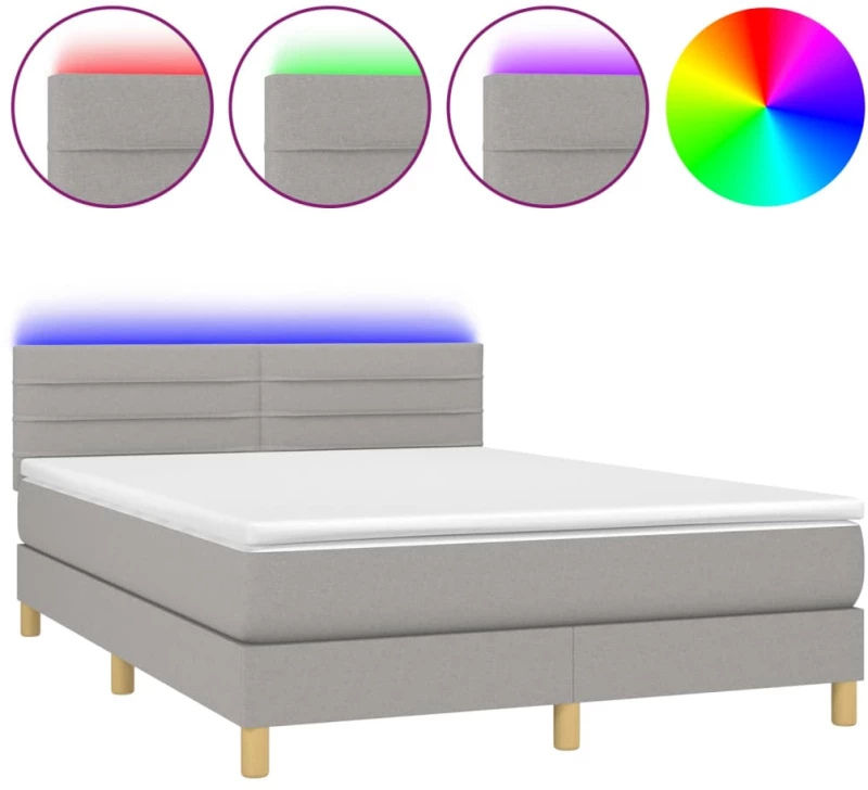 ΚΡΕΒΑΤΙ BOXSPRING ΜΕ ΣΤΡΩΜΑ & LED ΑΝ.ΓΚΡΙ 140X200 ΕΚ ΥΦΑΣΜΑΤΙΝΟ 3133797