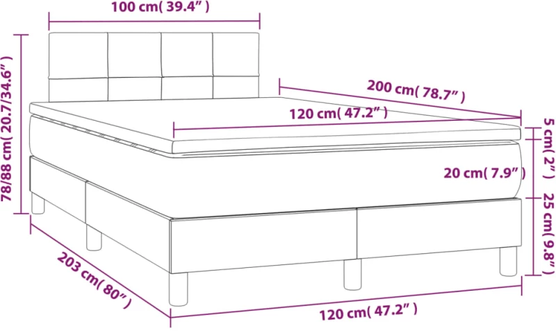 ΚΡΕΒΑΤΙ BOXSPRING ΜΕ ΣΤΡΩΜΑ ΑΝΟΙΧΤΟ ΓΚΡΙ 120X200 ΕΚ. ΥΦΑΣΜΑΤΙΝΟ 3140041