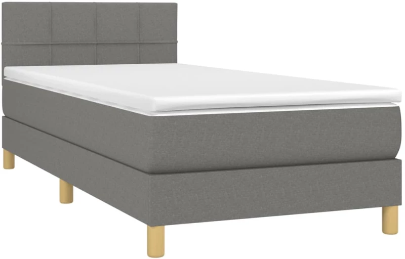 ΚΡΕΒΑΤΙ BOXSPRING ΜΕ ΣΤΡΩΜΑ ΣΚΟΥΡΟ ΓΚΡΙ 90X200 ΕΚ. ΥΦΑΣΜΑΤΙΝΟ 3140586