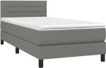 ΚΡΕΒΑΤΙ BOXSPRING ΜΕ ΣΤΡΩΜΑ & LED ΣΚ.ΓΚΡΙ 90X190 ΕΚ. ΥΦΑΣΜΑΤΙΝΟ 3133198