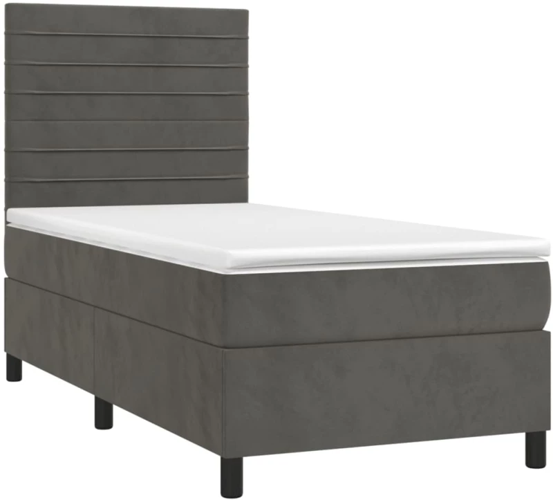 ΚΡΕΒΑΤΙ BOXSPRING ΜΕ ΣΤΡΩΜΑ & LED ΣΚ. ΓΚΡΙ 90X200 ΕΚ. ΒΕΛΟΥΔΙΝΟ 3136162