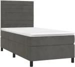 ΚΡΕΒΑΤΙ BOXSPRING ΜΕ ΣΤΡΩΜΑ & LED ΣΚ. ΓΚΡΙ 90X200 ΕΚ. ΒΕΛΟΥΔΙΝΟ 3136162