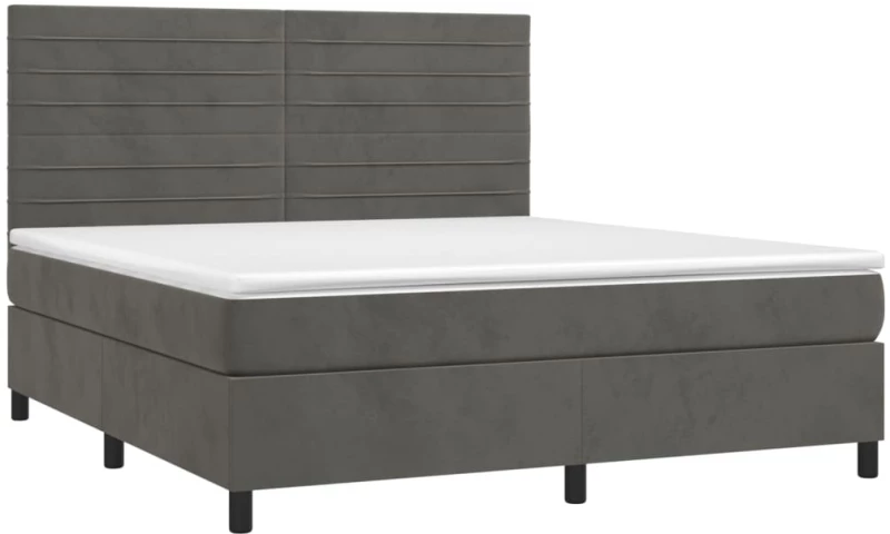 ΚΡΕΒΑΤΙ BOXSPRING ΜΕ ΣΤΡΩΜΑ & LED ΣΚ. ΓΚΡΙ 180X200ΕΚ. ΒΕΛΟΥΔΙΝΟ 3136198