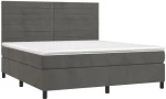 ΚΡΕΒΑΤΙ BOXSPRING ΜΕ ΣΤΡΩΜΑ & LED ΣΚ. ΓΚΡΙ 180X200ΕΚ. ΒΕΛΟΥΔΙΝΟ 3136198