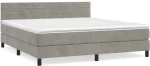 ΚΡΕΒΑΤΙ BOXSPRING ΜΕ ΣΤΡΩΜΑ ΑΝΟΙΧΤΟ ΓΚΡΙ 180X200 ΕΚ. ΒΕΛΟΥΔΙΝΟ 3141377