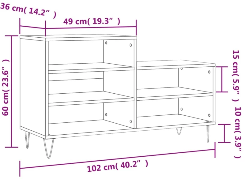 ΠΑΠΟΥΤΣΟΘΗΚΗ ΓΚΡΙ ΣΚΥΡΟΔΕΜΑΤΟΣ 102X36X60 ΕΚ. ΕΠΕΞΕΡΓΑΣΜΕΝΟ ΞΥΛΟ 831392