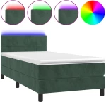 ΚΡΕΒΑΤΙ BOXSPRING ΜΕ ΣΤΡΩΜΑ & LED ΣΚ. ΠΡΑΣΙΝΟ 90X200 ΕΚ ΒΕΛΟΥΔΟ 3134384