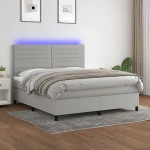 ΚΡΕΒΑΤΙ BOXSPRING ΜΕ ΣΤΡΩΜΑ & LED ΑΝ.ΓΚΡΙ 180X200ΕΚ. ΥΦΑΣΜΑΤΙΝΟ 3134973
