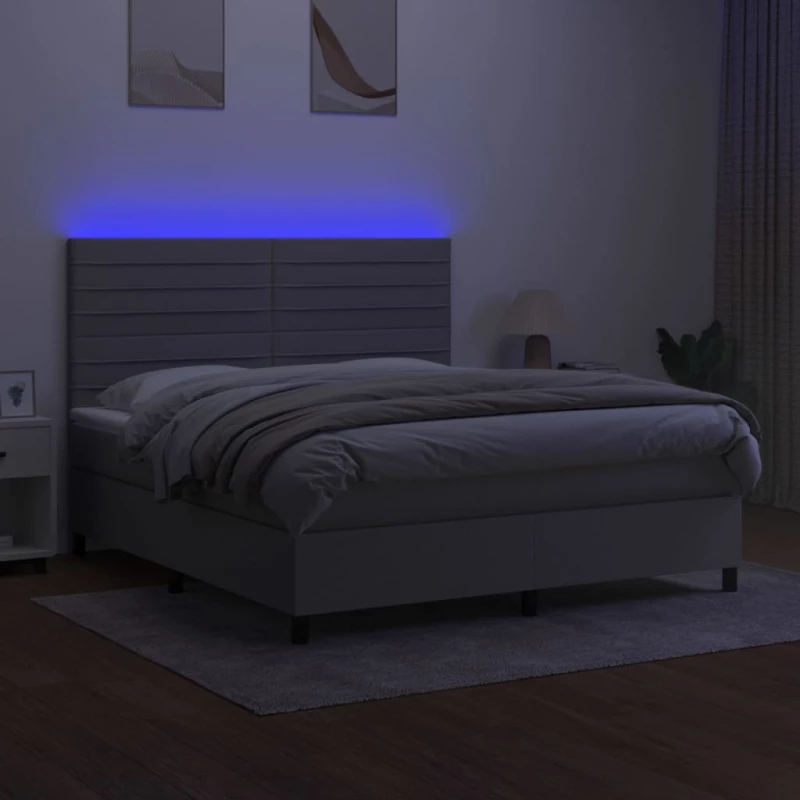ΚΡΕΒΑΤΙ BOXSPRING ΜΕ ΣΤΡΩΜΑ & LED ΑΝ.ΓΚΡΙ 180X200ΕΚ. ΥΦΑΣΜΑΤΙΝΟ 3134973