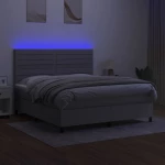 ΚΡΕΒΑΤΙ BOXSPRING ΜΕ ΣΤΡΩΜΑ & LED ΑΝ.ΓΚΡΙ 180X200ΕΚ. ΥΦΑΣΜΑΤΙΝΟ 3134973
