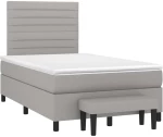 ΚΡΕΒΑΤΙ BOXSPRING ΜΕ ΣΤΡΩΜΑ ΑΝΟΙΧΤΟ ΓΚΡΙ 120X200 ΕΚ. ΥΦΑΣΜΑΤΙΝΟ 3136661