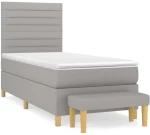 ΚΡΕΒΑΤΙ BOXSPRING ΜΕ ΣΤΡΩΜΑ ΑΝΟΙΧΤΟ ΓΚΡΙ 100X200 ΕΚ. ΥΦΑΣΜΑΤΙΝΟ 3137213