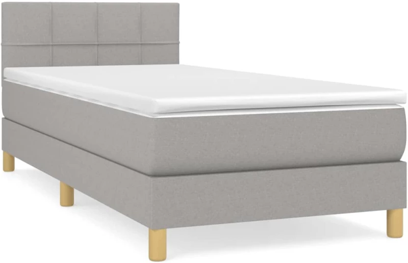 ΚΡΕΒΑΤΙ BOXSPRING ΜΕ ΣΤΡΩΜΑ ΑΝΟΙΧΤΟ ΓΚΡΙ 90X200 ΕΚ. ΥΦΑΣΜΑΤΙΝΟ 3140585