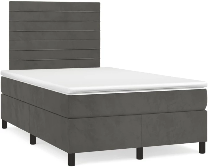 ΚΡΕΒΑΤΙ BOXSPRING ΜΕ ΣΤΡΩΜΑ ΣΚΟΥΡΟ ΓΚΡΙ 120X200 ΕΚ. ΒΕΛΟΥΔΙΝΟ 3143074