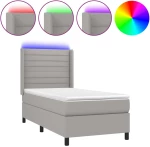 ΚΡΕΒΑΤΙ BOXSPRING ΜΕ ΣΤΡΩΜΑ & LED ΑΝ.ΓΚΡΙ 90X190 ΕΚ. ΥΦΑΣΜΑΤΙΝΟ 3138357
