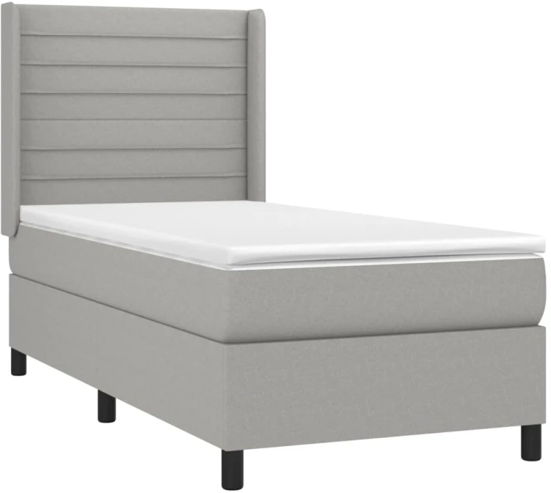 ΚΡΕΒΑΤΙ BOXSPRING ΜΕ ΣΤΡΩΜΑ & LED ΑΝ.ΓΚΡΙ 90X190 ΕΚ. ΥΦΑΣΜΑΤΙΝΟ 3138357