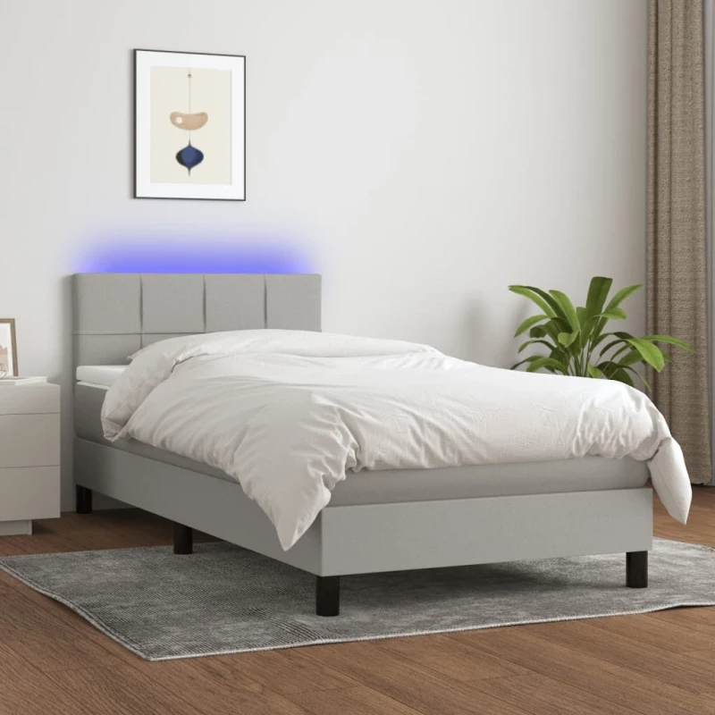 ΚΡΕΒΑΤΙ BOXSPRING ΜΕ ΣΤΡΩΜΑ & LED ΑΝ.ΓΚΡΙ 90X190 ΕΚ. ΥΦΑΣΜΑΤΙΝΟ 3133117