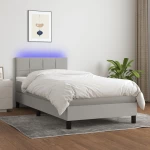ΚΡΕΒΑΤΙ BOXSPRING ΜΕ ΣΤΡΩΜΑ & LED ΑΝ.ΓΚΡΙ 90X190 ΕΚ. ΥΦΑΣΜΑΤΙΝΟ 3133117