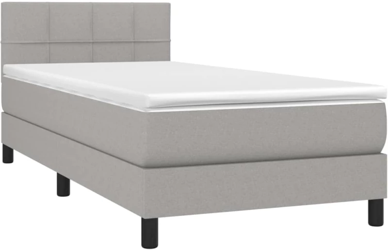 ΚΡΕΒΑΤΙ BOXSPRING ΜΕ ΣΤΡΩΜΑ & LED ΑΝ.ΓΚΡΙ 90X190 ΕΚ. ΥΦΑΣΜΑΤΙΝΟ 3133117