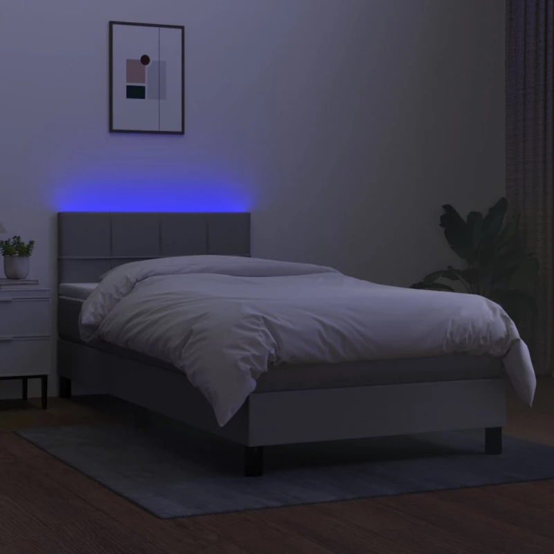 ΚΡΕΒΑΤΙ BOXSPRING ΜΕ ΣΤΡΩΜΑ & LED ΑΝ.ΓΚΡΙ 90X190 ΕΚ. ΥΦΑΣΜΑΤΙΝΟ 3133117