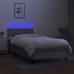 ΚΡΕΒΑΤΙ BOXSPRING ΜΕ ΣΤΡΩΜΑ & LED ΑΝ.ΓΚΡΙ 90X190 ΕΚ. ΥΦΑΣΜΑΤΙΝΟ 3133117