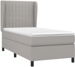 ΚΡΕΒΑΤΙ BOXSPRING ΜΕ ΣΤΡΩΜΑ ΑΝΟΙΧΤΟ ΓΚΡΙ 100X200 ΕΚ. ΥΦΑΣΜΑΤΙΝΟ 3128101