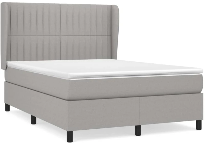 ΚΡΕΒΑΤΙ BOXSPRING ΜΕ ΣΤΡΩΜΑ ΑΝΟΙΧΤΟ ΓΚΡΙ 140X200 ΕΚ. ΥΦΑΣΜΑΤΙΝΟ 3128125