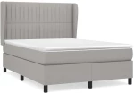 ΚΡΕΒΑΤΙ BOXSPRING ΜΕ ΣΤΡΩΜΑ ΑΝΟΙΧΤΟ ΓΚΡΙ 140X200 ΕΚ. ΥΦΑΣΜΑΤΙΝΟ 3128125