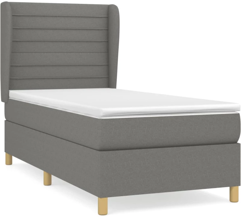 ΚΡΕΒΑΤΙ BOXSPRING ΜΕ ΣΤΡΩΜΑ ΣΚΟΥΡΟ ΓΚΡΙ 80X200 ΕΚ. ΥΦΑΣΜΑΤΙΝΟ 3128558