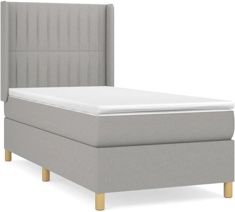 ΚΡΕΒΑΤΙ BOXSPRING ΜΕ ΣΤΡΩΜΑ ΑΝΟΙΧΤΟ ΓΚΡΙ 80X200 ΕΚ. ΥΦΑΣΜΑΤΙΝΟ 3132105