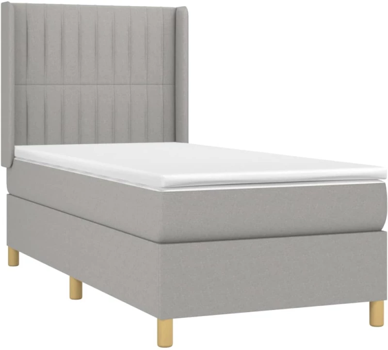 ΚΡΕΒΑΤΙ BOXSPRING ΜΕ ΣΤΡΩΜΑ ΑΝΟΙΧΤΟ ΓΚΡΙ 80X200 ΕΚ. ΥΦΑΣΜΑΤΙΝΟ 3132105