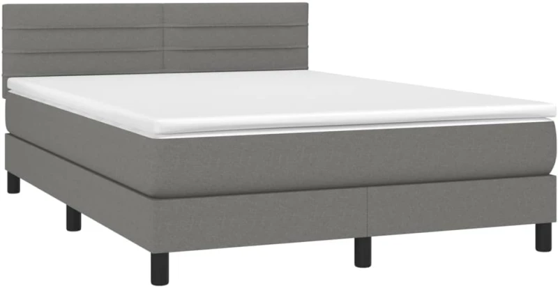 ΚΡΕΒΑΤΙ BOXSPRING ΜΕ ΣΤΡΩΜΑ & LED ΣΚ.ΓΚΡΙ 140X200 ΕΚ ΥΦΑΣΜΑΤΙΝΟ 3133238