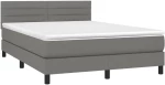 ΚΡΕΒΑΤΙ BOXSPRING ΜΕ ΣΤΡΩΜΑ & LED ΣΚ.ΓΚΡΙ 140X200 ΕΚ ΥΦΑΣΜΑΤΙΝΟ 3133238