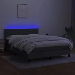 ΚΡΕΒΑΤΙ BOXSPRING ΜΕ ΣΤΡΩΜΑ & LED ΣΚ.ΓΚΡΙ 140X200 ΕΚ ΥΦΑΣΜΑΤΙΝΟ 3133238