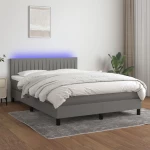 ΚΡΕΒΑΤΙ BOXSPRING ΜΕ ΣΤΡΩΜΑ & LED ΣΚ.ΓΚΡΙ 140X190 ΕΚ ΥΦΑΣΜΑΤΙΝΟ 3133310