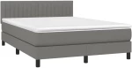 ΚΡΕΒΑΤΙ BOXSPRING ΜΕ ΣΤΡΩΜΑ & LED ΣΚ.ΓΚΡΙ 140X190 ΕΚ ΥΦΑΣΜΑΤΙΝΟ 3133310