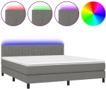 ΚΡΕΒΑΤΙ BOXSPRING ΜΕ ΣΤΡΩΜΑ & LED ΣΚ.ΓΚΡΙ 160X200 ΕΚ ΥΦΑΣΜΑΤΙΝΟ 3133326
