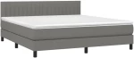 ΚΡΕΒΑΤΙ BOXSPRING ΜΕ ΣΤΡΩΜΑ & LED ΣΚ.ΓΚΡΙ 160X200 ΕΚ ΥΦΑΣΜΑΤΙΝΟ 3133326