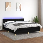 ΚΡΕΒΑΤΙ BOXSPRING ΜΕ ΣΤΡΩΜΑ & LED ΜΑΥΡΟ 160X200 ΕΚ. ΥΦΑΣΜΑΤΙΝΟ 3133887