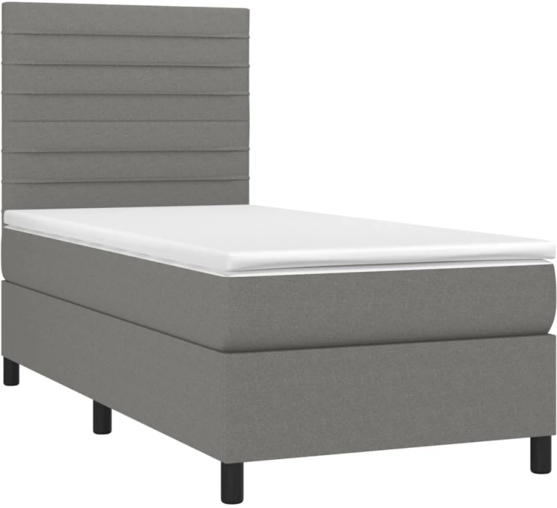 ΚΡΕΒΑΤΙ BOXSPRING ΜΕ ΣΤΡΩΜΑ & LED ΣΚ.ΓΚΡΙ 80X200 ΕΚ. ΥΦΑΣΜΑΤΙΝΟ 3134910
