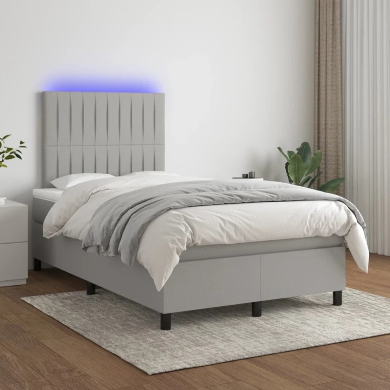 ΚΡΕΒΑΤΙ BOXSPRING ΜΕ ΣΤΡΩΜΑ & LED ΑΝ.ΓΚΡΙ 120X200 ΕΚ ΥΦΑΣΜΑΤΙΝΟ 3135021