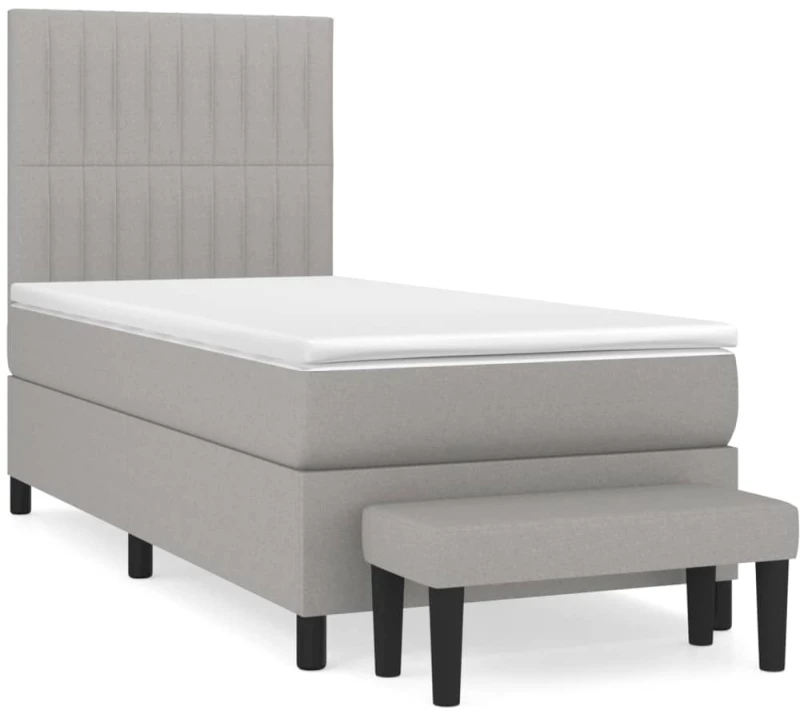 ΚΡΕΒΑΤΙ BOXSPRING ΜΕ ΣΤΡΩΜΑ ΑΝΟΙΧΤΟ ΓΚΡΙ 80X200 ΕΚ. ΥΦΑΣΜΑΤΙΝΟ 3136709