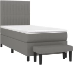 ΚΡΕΒΑΤΙ BOXSPRING ΜΕ ΣΤΡΩΜΑ ΣΚΟΥΡΟ ΓΚΡΙ 100X200 ΕΚ. ΥΦΑΣΜΑΤΙΝΟ 3136734