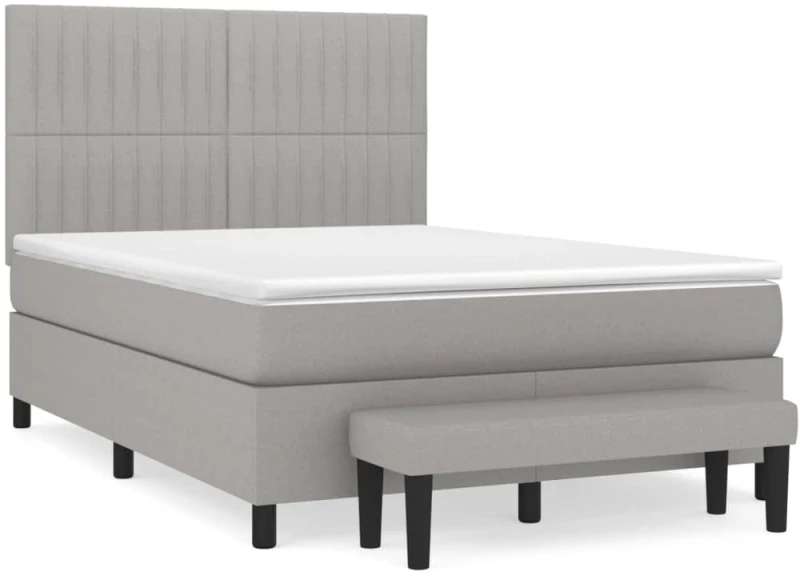 ΚΡΕΒΑΤΙ BOXSPRING ΜΕ ΣΤΡΩΜΑ ΑΝΟΙΧΤΟ ΓΚΡΙ 140X190 ΕΚ. ΥΦΑΣΜΑΤΙΝΟ 3136749