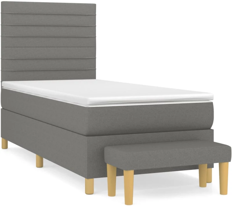 ΚΡΕΒΑΤΙ BOXSPRING ΜΕ ΣΤΡΩΜΑ ΣΚΟΥΡΟ ΓΚΡΙ 80X200 ΕΚ. ΥΦΑΣΜΑΤΙΝΟ 3137190