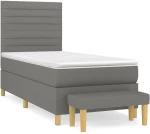 ΚΡΕΒΑΤΙ BOXSPRING ΜΕ ΣΤΡΩΜΑ ΣΚΟΥΡΟ ΓΚΡΙ 80X200 ΕΚ. ΥΦΑΣΜΑΤΙΝΟ 3137190